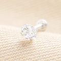 Lisa Angel Sterling Silver Diamanté Crystal Piercing Earring