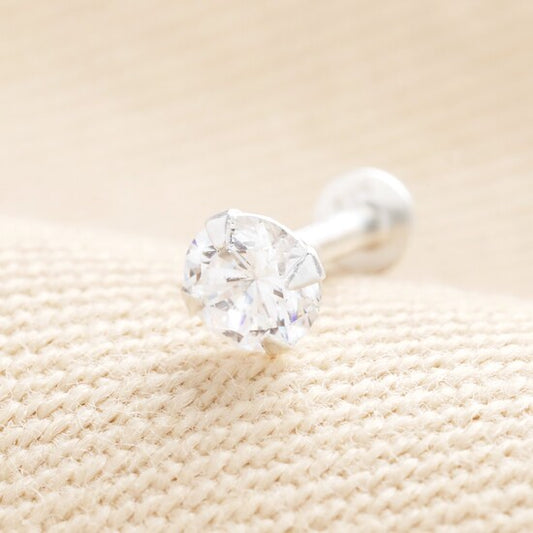 Lisa Angel Sterling Silver Diamanté Crystal Piercing Earring