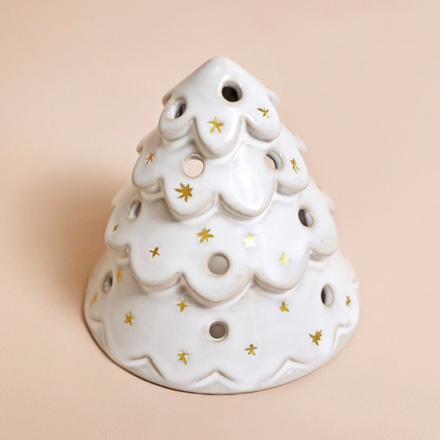 Lisa Angel White Christmas Tree Tealight Holder