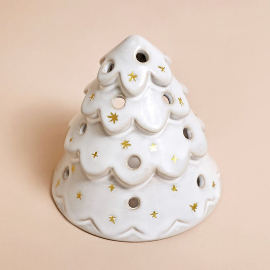 Lisa Angel White Christmas Tree Tealight Holder