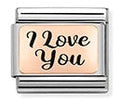 430111/18 Classic S/steel,Bonded Rose Gold I Love You