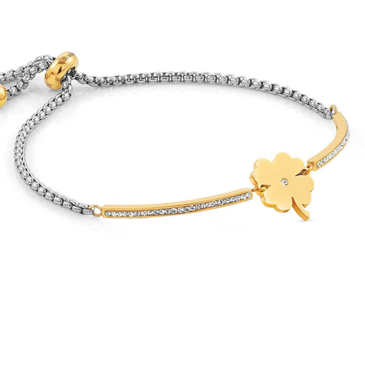 Milleluci Bracelet, Steel CZ, Gold Colour CLOVER 028006/006