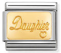 030121/25 Classic ENGRAVED SIGNS,S/steel,bonded yellow gold Daughter
