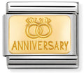 030121/32 Classic Engraved Sign Anniversary  S/steel,bonded yellow gold