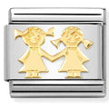 030162/67 Classic SYMBOLS and steel and 18k gold Sisters