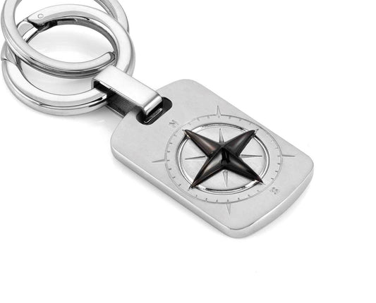 KEYRINGS key ring in steel (014_Wind Rose)