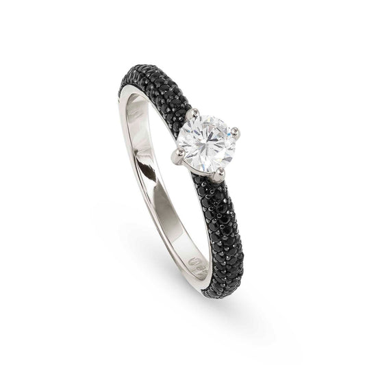 AUREA ring, 925 silver,CZ, Black Size 15 145700/011/006