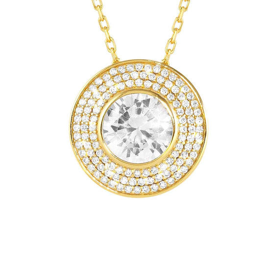 AUREA necklace, 925 silver, CZ. YELLOW GOLD (LARGE) White 145711/010