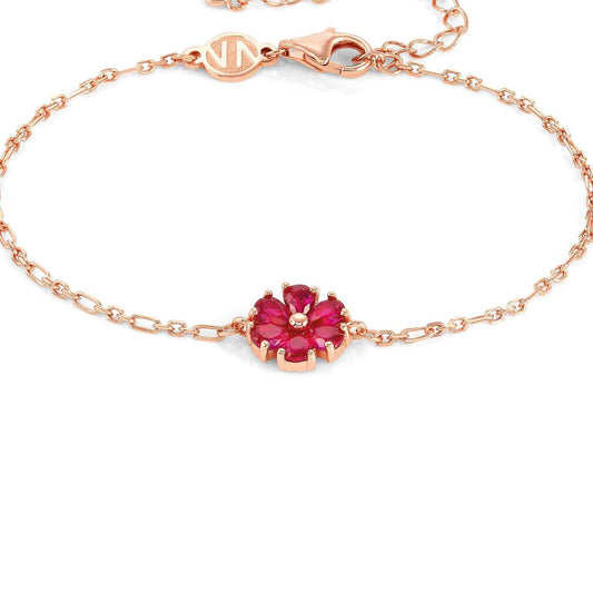 SWEETROCK bracelet ed. NATURE  925 silver,CZ,  Rose Gold Flower 148037/044