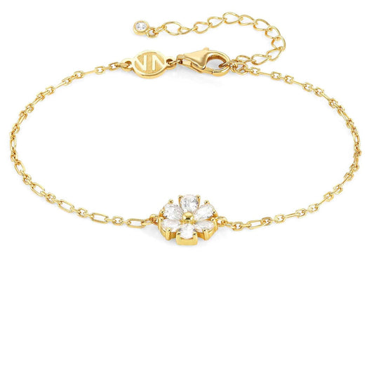SWEETROCK bracelet ed. NATURE  925 silver, CZ, Yellow Gold Flower 148037/045