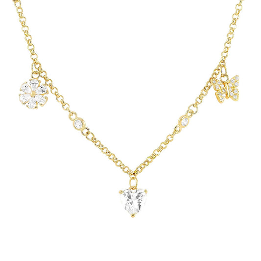 SWEETROCK necklace ed. NATURE  925 silver,CZ, (RICH) Mixed Yellow Gold 148040/048