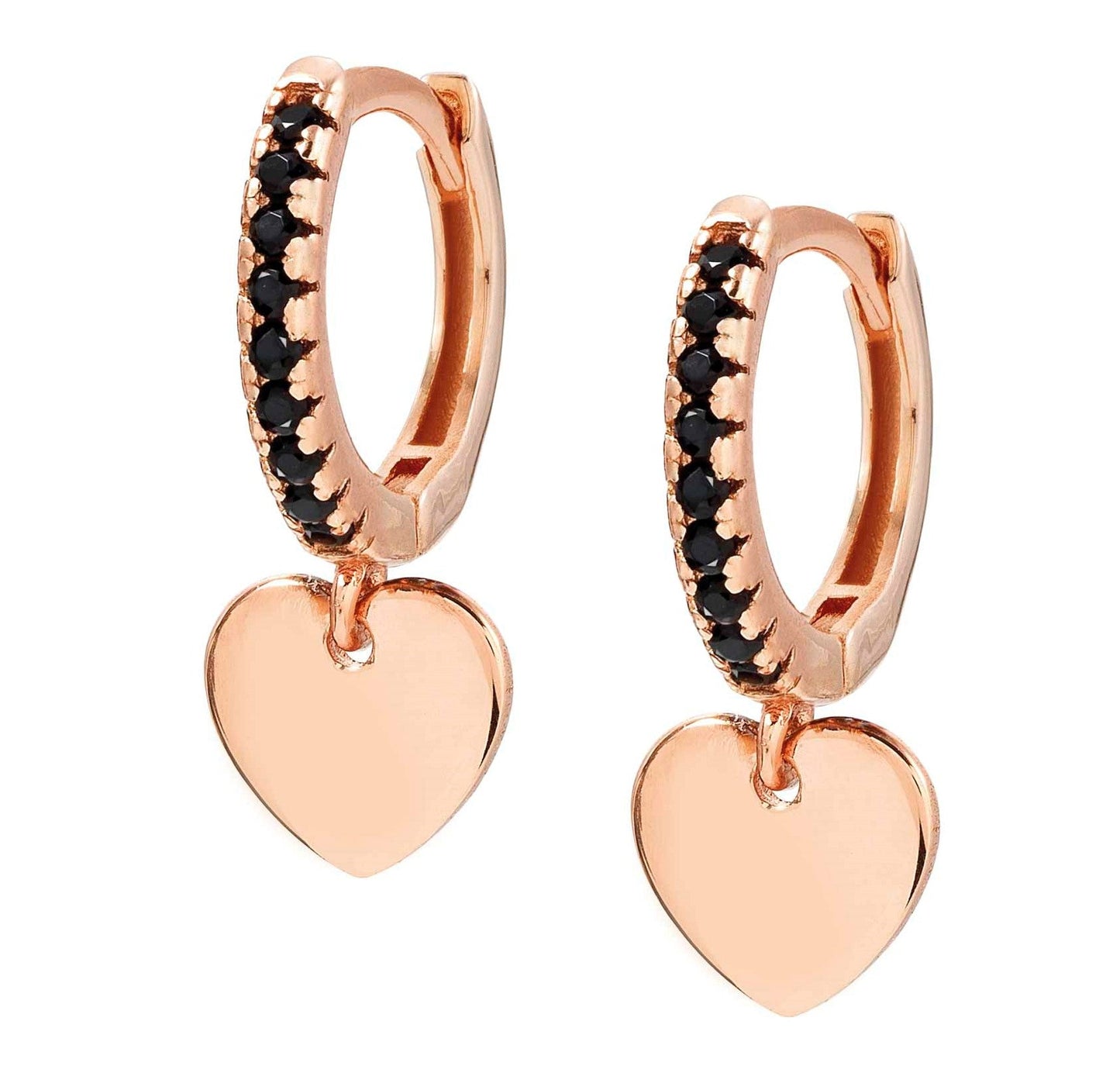 148604/002 CHIC&CHARM earrings,925 silver & CZ RICH,Rose Gold Heart