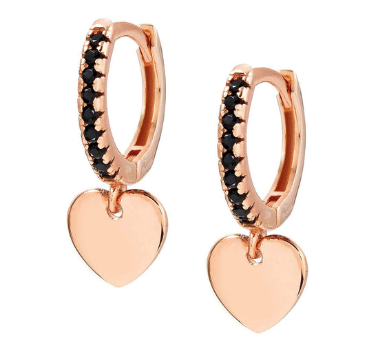 148604/002 CHIC&CHARM earrings,925 silver & CZ RICH,Rose Gold Heart