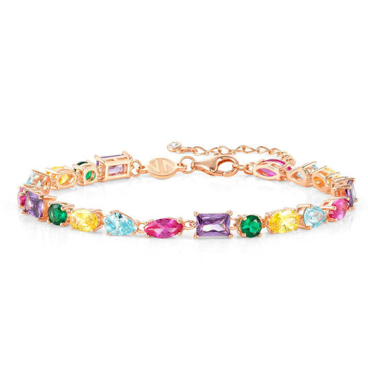 COLOUR WAVE bracelet  925 silver,CZ, MIXED Pink gold Fin. 149801/026