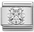 330304/37  Classic SYMBOLS steel,CZ & silver 925 ,WHITE Teddy Bear