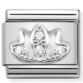 330304/44 Classic steel , CZ, silver 925 Lotus Flower