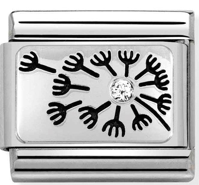 330314/07 Classic SYMBOLS 1 Ox steel,CZ,Silver 925  Dandelion