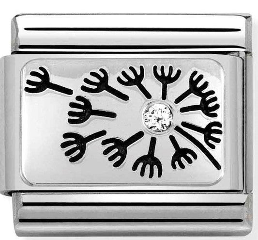 330314/07 Classic SYMBOLS 1 Ox steel,CZ,Silver 925  Dandelion
