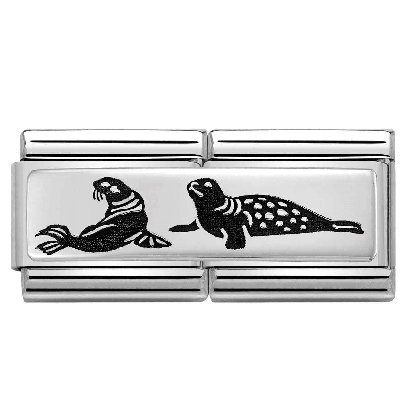 330711/07 DBL Classic ENGRAVED S/steel,925 silver,Seals