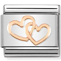 430104/41 Classic St. steel, 9k rose gold Linked Hearts