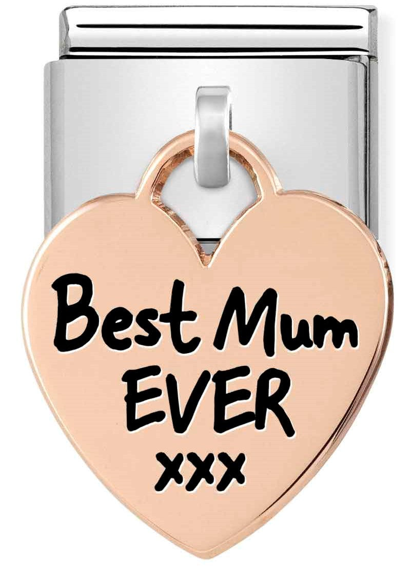 431802/01 Classic ENGRAVED CHARMS S/steel .9k Rosegold  Best Mum Ever