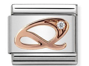 430310/17 Classic 9ct Rose Gold Letter Q