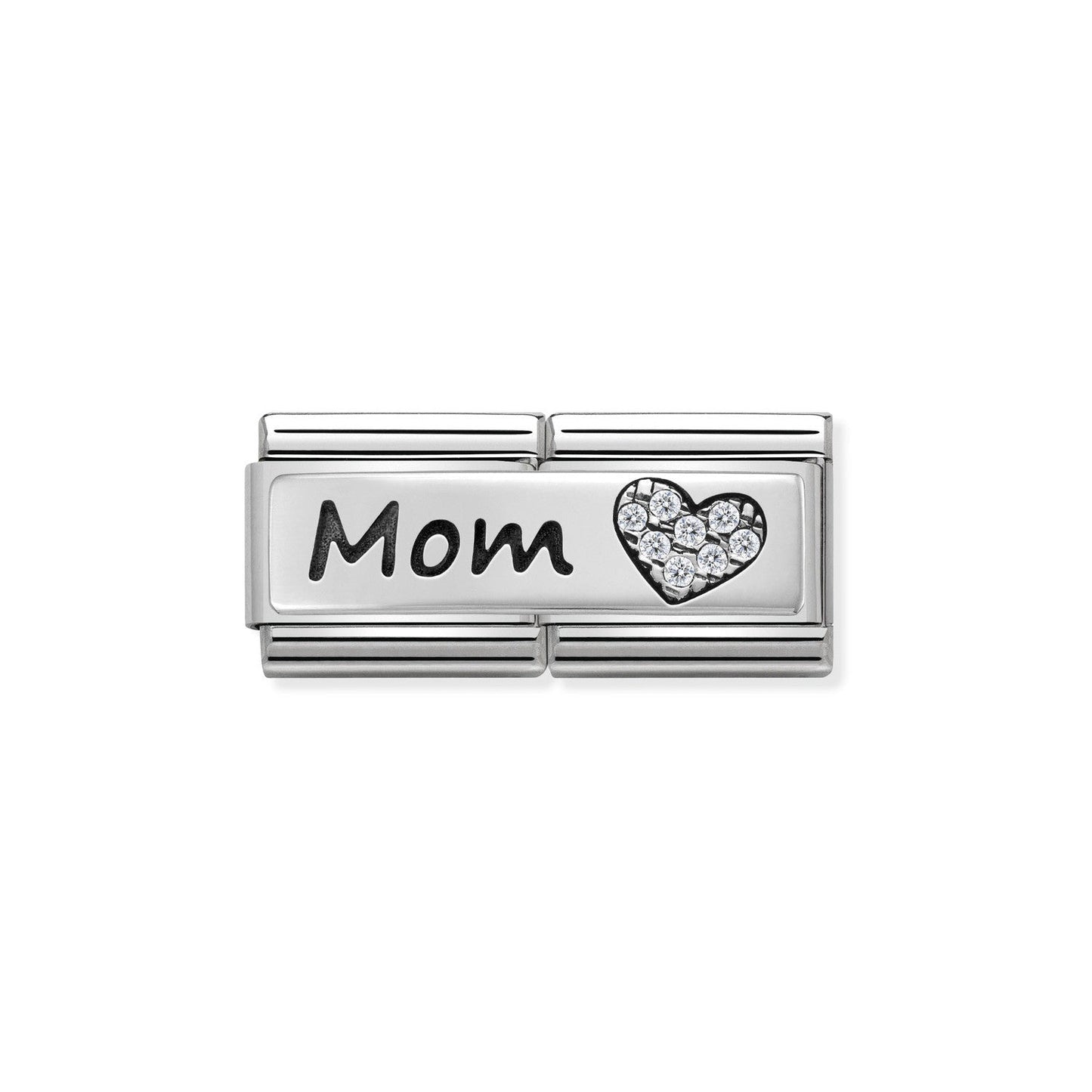 330731/06 Classic Double Silver,CZ, Mom & Heart