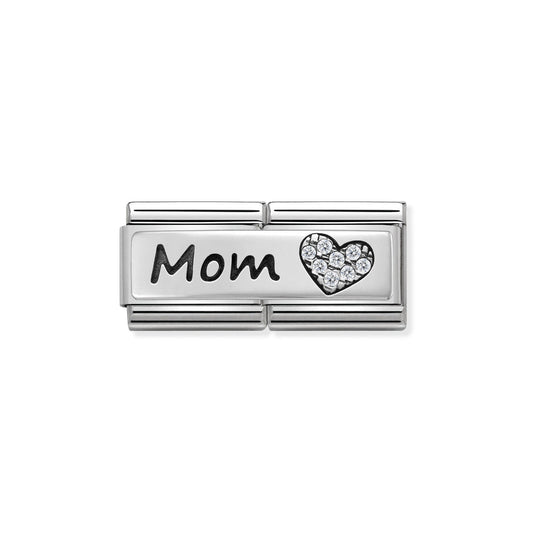 330731/06 Classic Double Silver,CZ, Mom & Heart