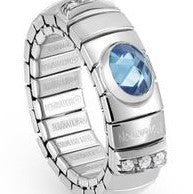 XTE Steel Ring + Silver Set CZ Light blue (006)
