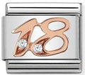 430315/18 Classic 9ct Rose Gold Number 18