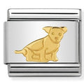 030112/33 Classic bonded yellow Gold Seated Dog