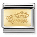 030121/49 Classic bonded yellow Gold Engraved Sign QUEEN