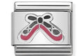 330202/41 CLASSIC SILVER & ENAMEL BALLET SHOES PINK