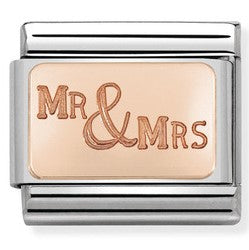 430101/39 Classic Bonded Rose Gold Mr & Mrs