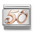 430315/50 Classic NUMBER 50  steel? zircon & 9ct Rose gold