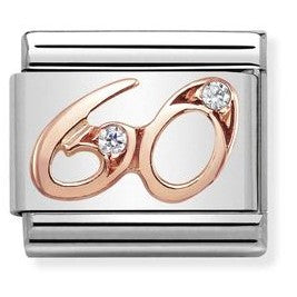 430315/60 Classic NUMBER 60 steel? zircon 9ct Rose gold