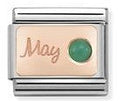 430508/05 Classic S. Steel & 9ct Rose gold May EMERALD