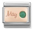430508/05 Classic S. Steel & 9ct Rose gold May EMERALD