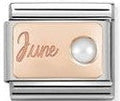430508/06 Classic S. Steel & 9ct Rose gold June WHITE PEARL