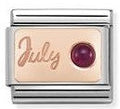 430508/07 Classic S. Steel & 9ct Rose gold July RUBY