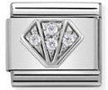 330304/32 Classic S/steel,CZ, & silver Diamond & White CZ