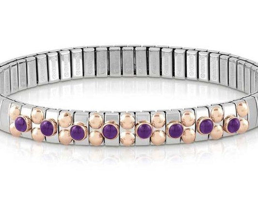 Bracelet XTE S steel, Rose gold, 8 stones AMETHYST 044036/013