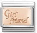430108/13 Classic Bonded Rose Gold Engraved Plate Girl Friend