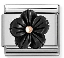 430510/01 Classic  S/Steel,9k gold Flower in ONYX