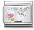330204/16 Classic  S/Steel,enamel & sterling Silver Unicorn