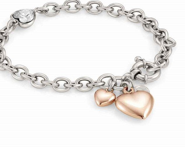 ROCK IN LOVE SILVER, bracelet,silver& CZ, Rose G. 147513/011