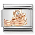 430305/20 Classic Symbol,S/steel,9K rose gold, CZ,Snowman,