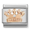 430305/24Classic Symbol,S/Steel,9K rose gold, CZ ,Crown.