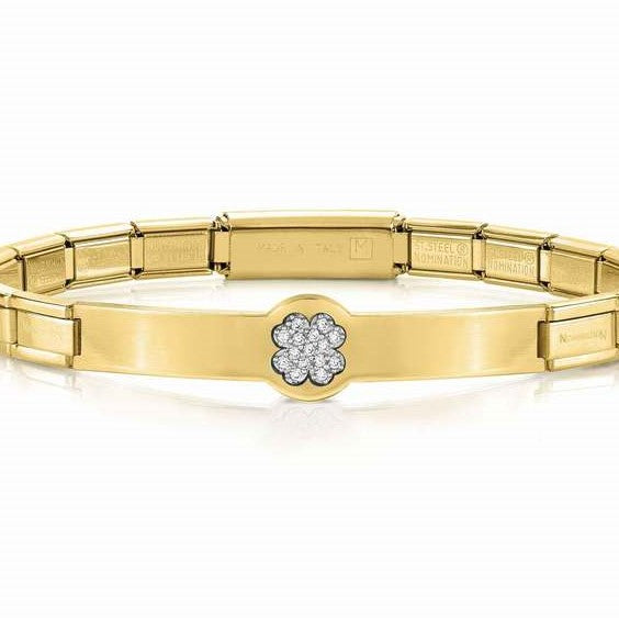 TRENDSETTER S/Steel,925 silver, CZ  GOLD PVD finish four-leaf clover 021136/006
