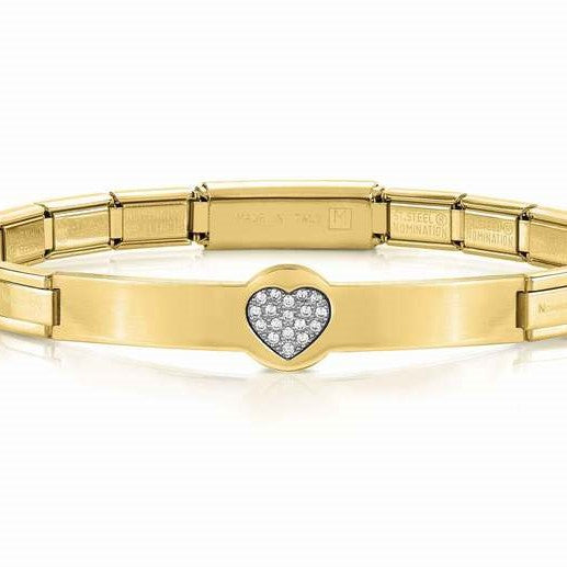 TRENDSETTER S/Steel,925 silver,CZ GOLD PVD finish Heart 021136/022